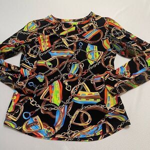 ICIKULS Horsebit Equestrian Long Sleeve Shirt Size Small